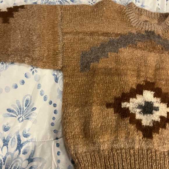 Womens Brown Geometric Sweater - Picture 2 of 11